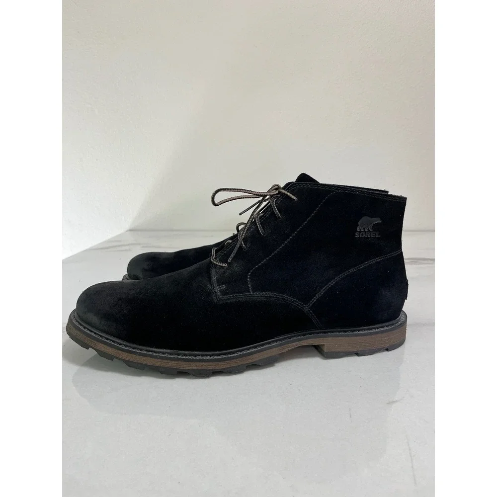 Sorel Madson Chukka Boots Black Size 14 Waterproof Suede NM2281-010 Lug Sole
